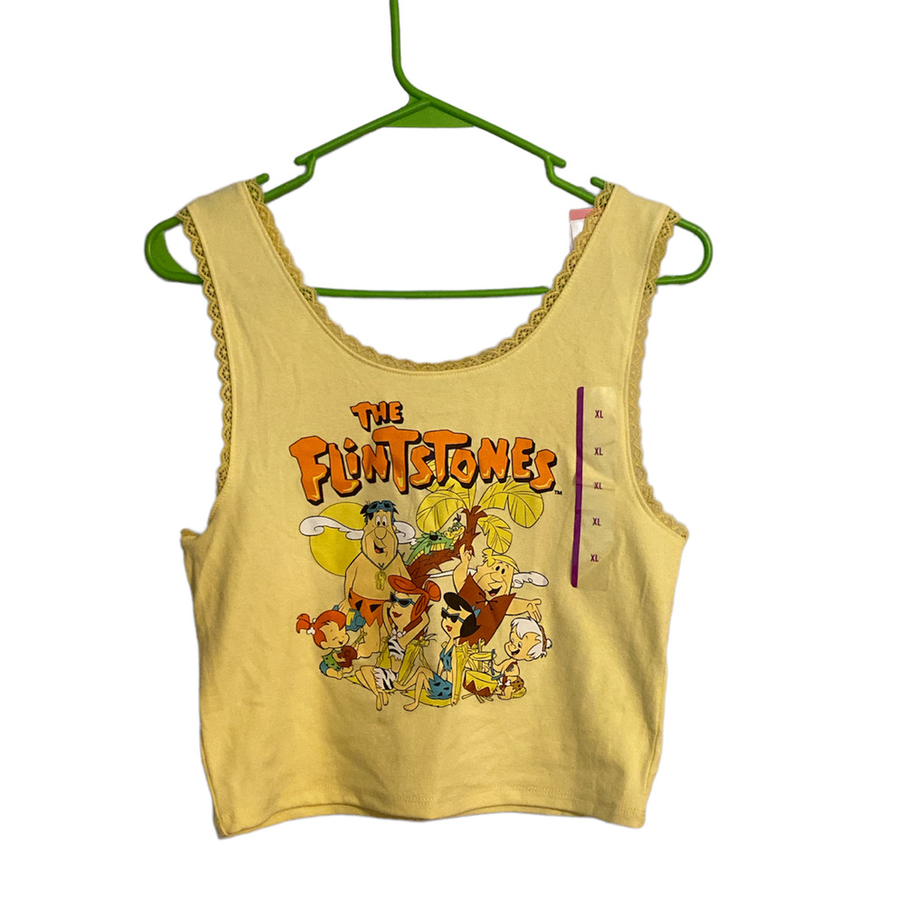 Flintstones Yellow Cropped Tank Size XL